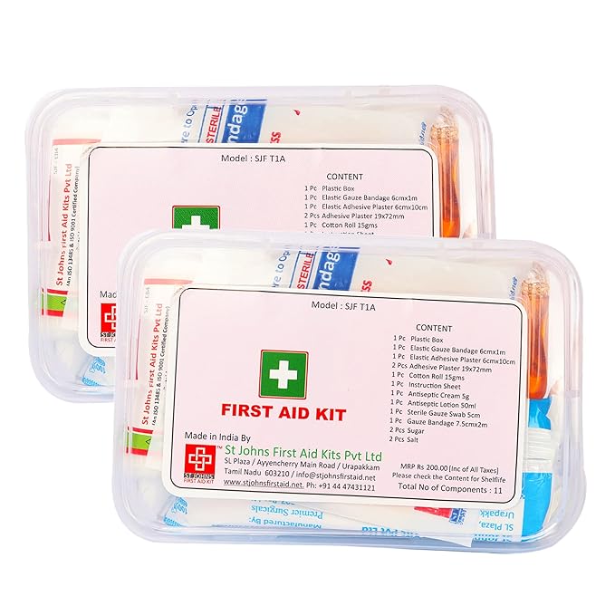First Aid Box For Petrol pump use- See-through lid Compact design – PUMP  MITRA